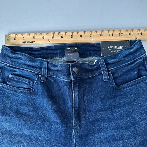 Ann Taylor Blue Jeans Modern Boot Leg Stretch Size 8 - Picture 5 of 9